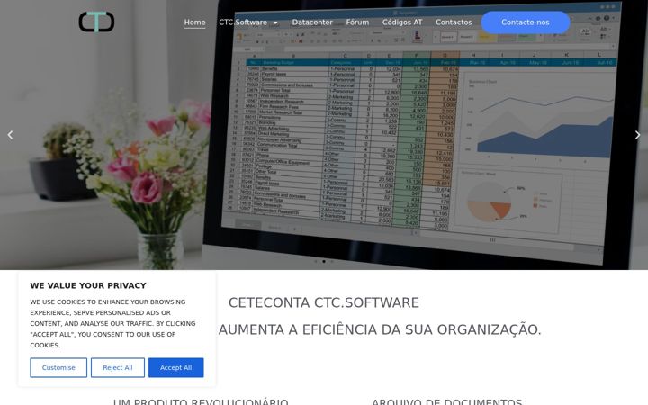 Kuvakaappaus sivustosta ceteconta.pt