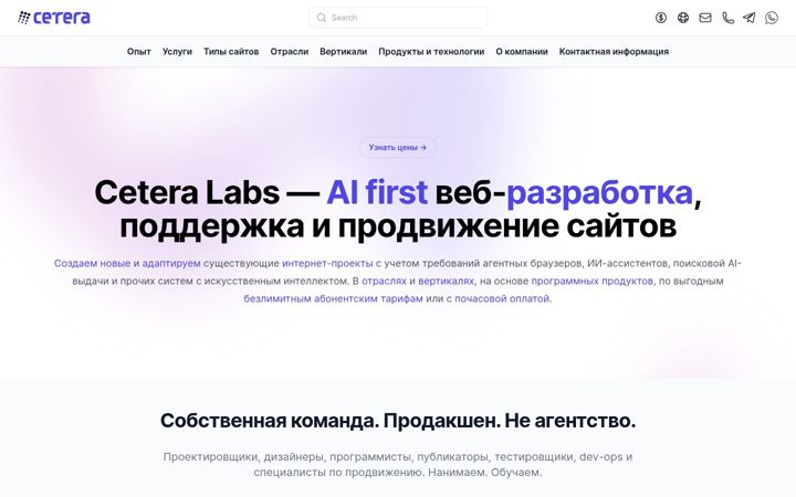 Screenshot of cetera.ru
