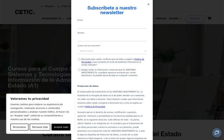 Screenshot von cetic.es