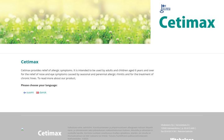 Screenshot di cetimax.fi
