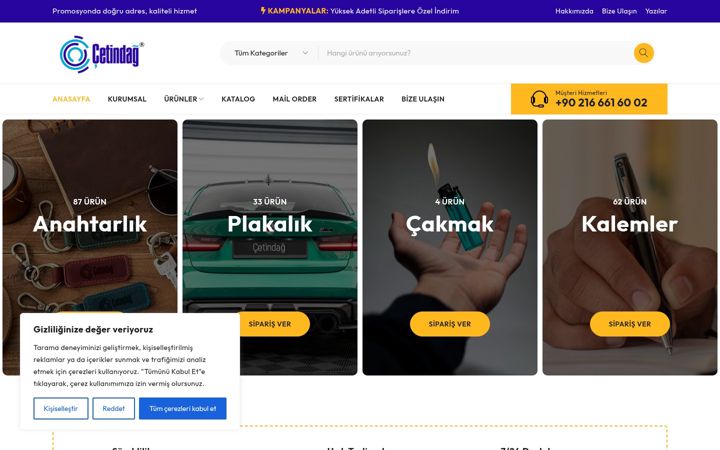 Kuvakaappaus sivustosta cetindagplastik.com.tr