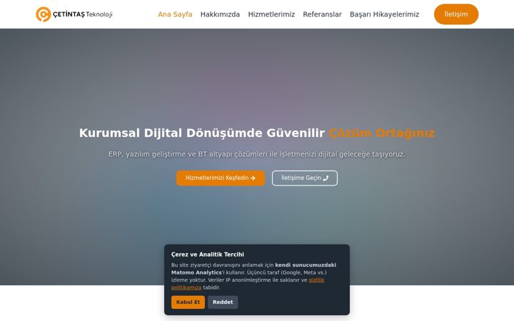 Kuvakaappaus sivustosta cetintas.com.tr