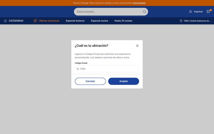 Posnetek zaslona cetrogar.com.ar