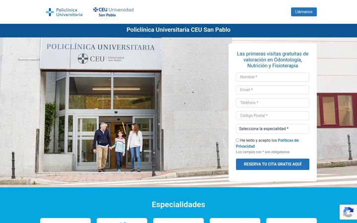 Zrzut ekranu ceu-policlinica.es