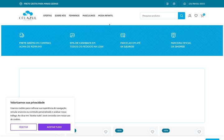 Képernyőkép: ceuazulcalcados.com.br
