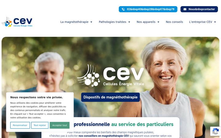 Screenshot ta' cev-magnetotherapie.fr