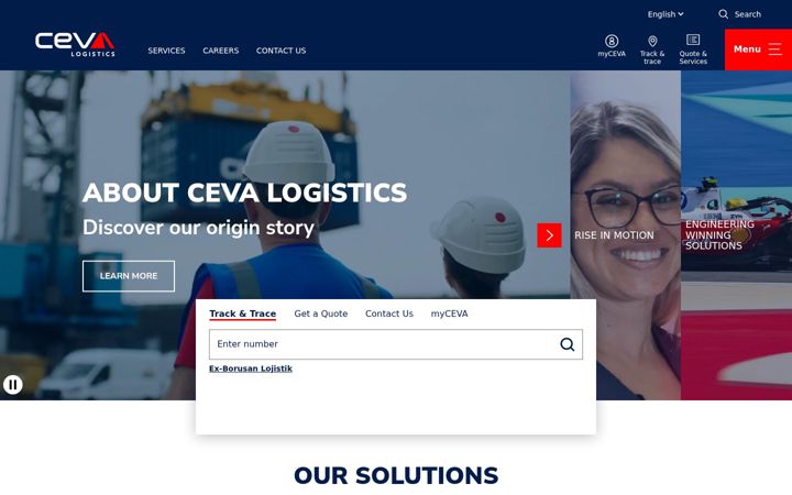 Skjámynd af cevalogistics.com