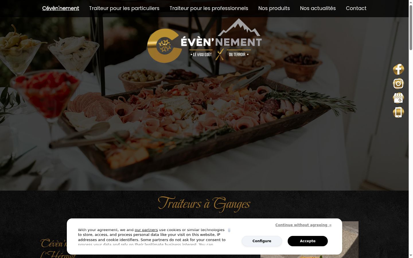 Screenshot of the consent banner shown before any interaction