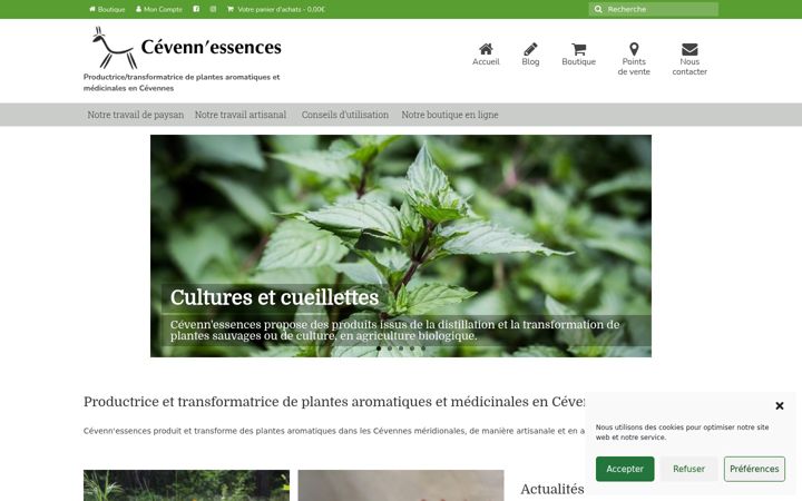 Screenshot ta' cevennessences.fr