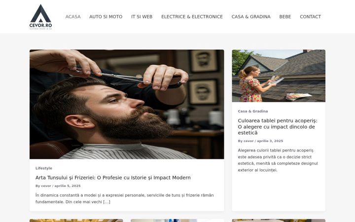 Captura de pantalla de cevor.ro