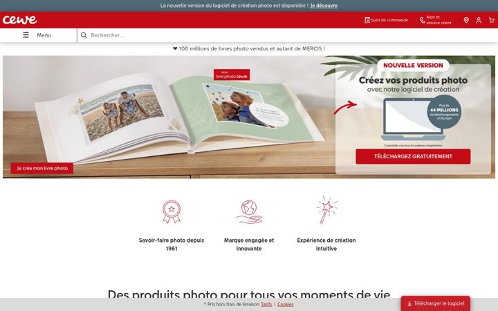 Screenshot of cewe.fr