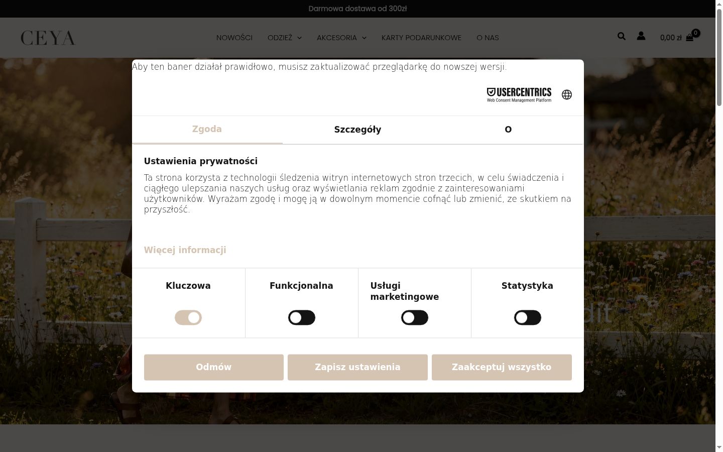 Snímek obrazovky baneru souhlasu zobrazeného před jakoukoli interakcí