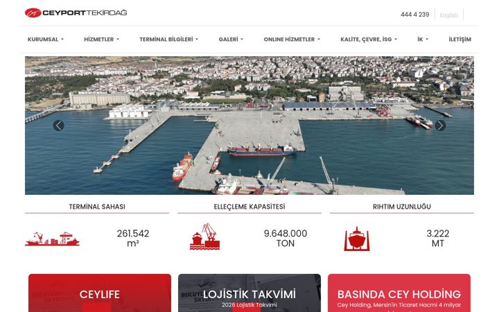 Screenshot του ceyporttekirdag.com.tr