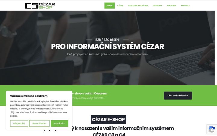 Екранна снимка на cezar-shop.cz