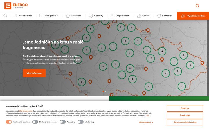 Екранна снимка на cezenergo.cz