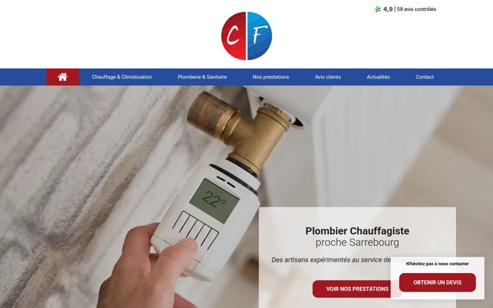 Snímek obrazovky cf-chauffage-sanitaire.fr