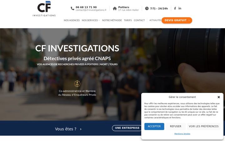 Snímek obrazovky cf-investigations.fr