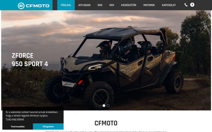 Screenshot ta' cf-moto.hu