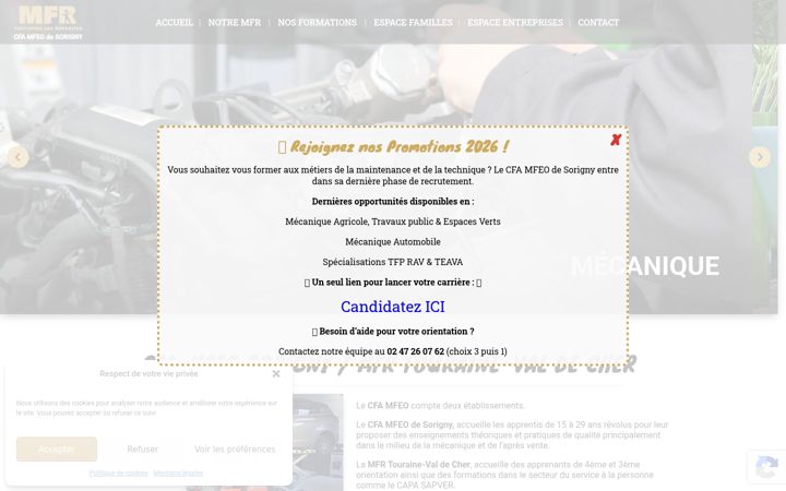 Ekraanipilt saidist cfa-sorigny.fr