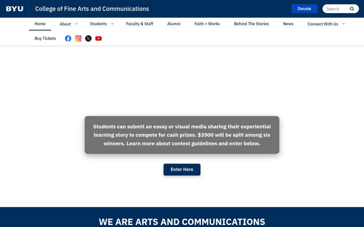 Screenshot von cfac.byu.edu