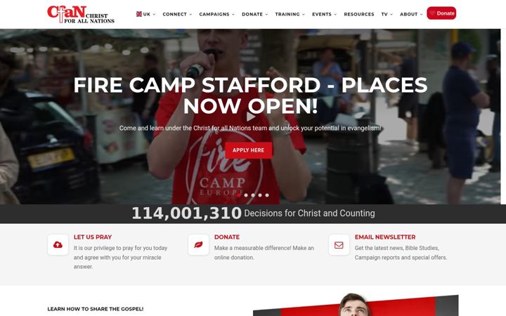 Screenshot of cfan.org.uk