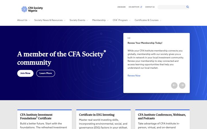 Captura de ecrã de cfasocietyng.org