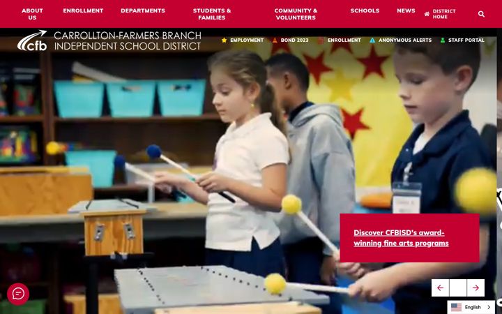 Screenshot of cfbisd.edu