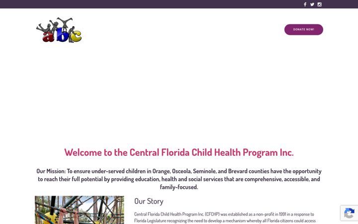 Captura de ecrã de cfchpkids.org