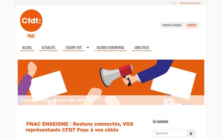 Screenshot of cfdt-fnac.fr