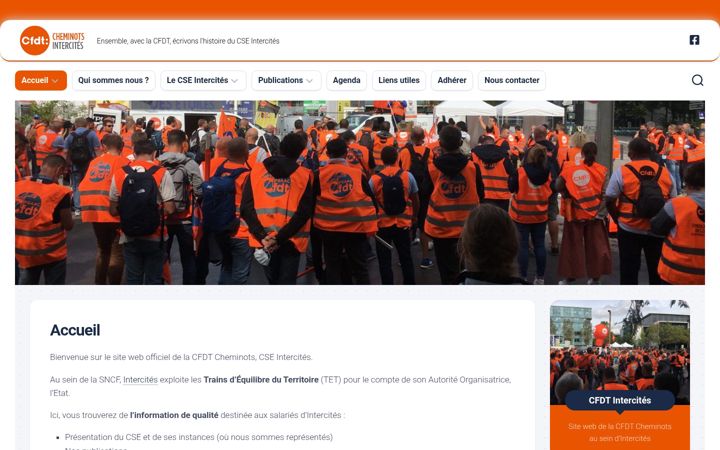 Snímek obrazovky cfdt-intercites.org