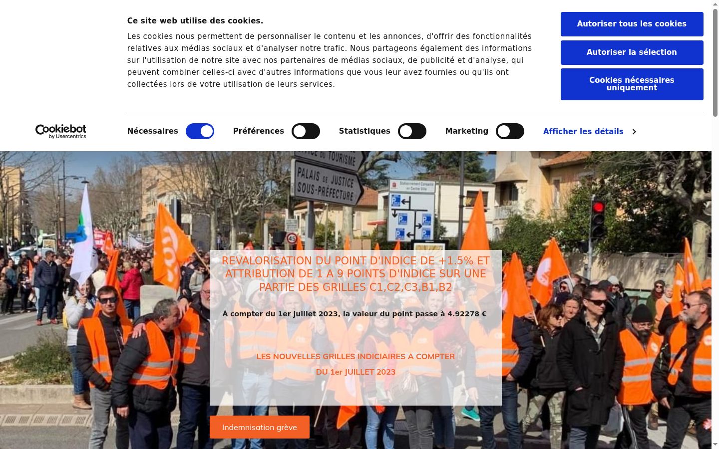 Screenshot of the consent banner shown before any interaction