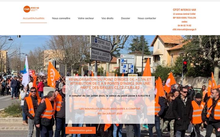 Screenshot of cfdt-interco-var.fr