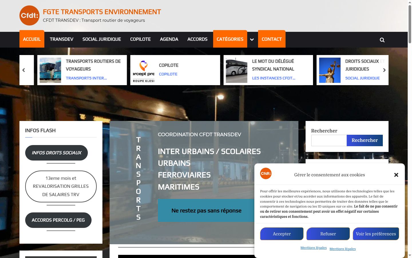 Screenshot del banner di consenso mostrato prima di qualsiasi interazione