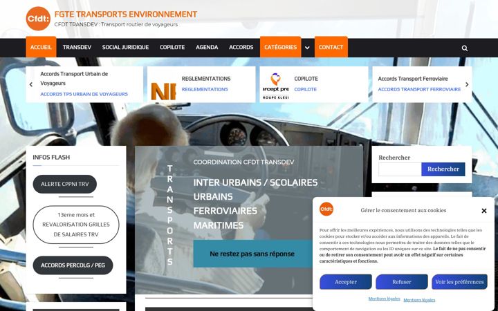 Snímek obrazovky cfdt-transdev.org