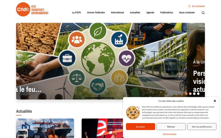 Screenshot of cfdt-transports-environnement.fr