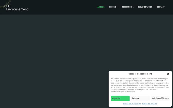 Screenshot of cfe-environnement.fr