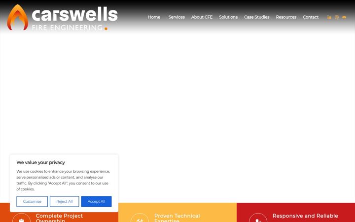 Screenshot van cfe.co.uk