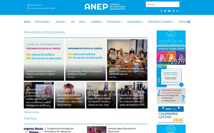 Screenshot of cfe.edu.uy