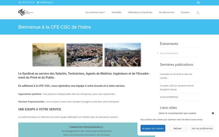 Snímek obrazovky cfecgc38.org