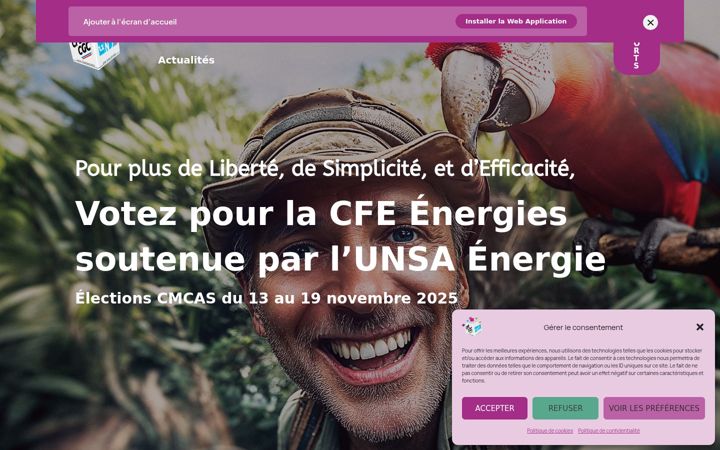 Screenshot of cfeunsa-energies.fr