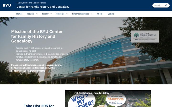 Screenshot von cfhg.byu.edu