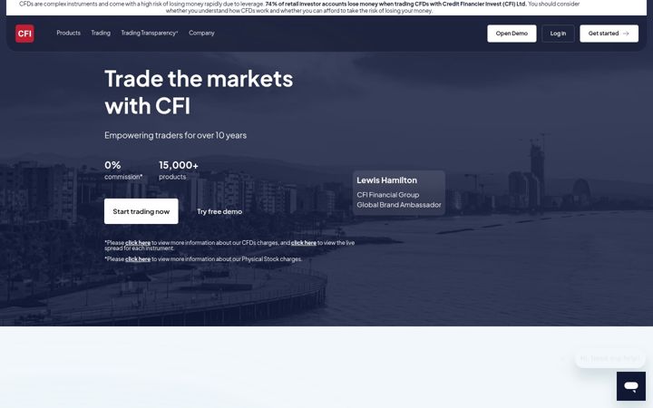 Screenshot of cfi.trade
