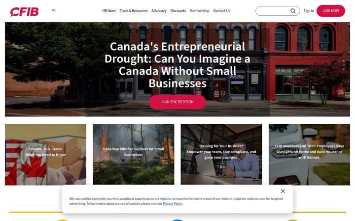 Screenshot of cfib-fcei.ca