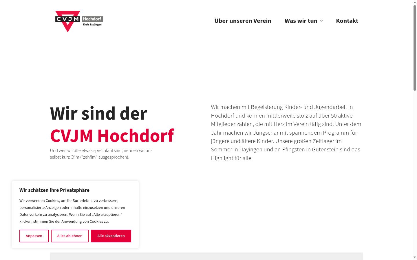Screenshot tal-banner tal-kunsens muri qabel kwalunkwe interazzjoni