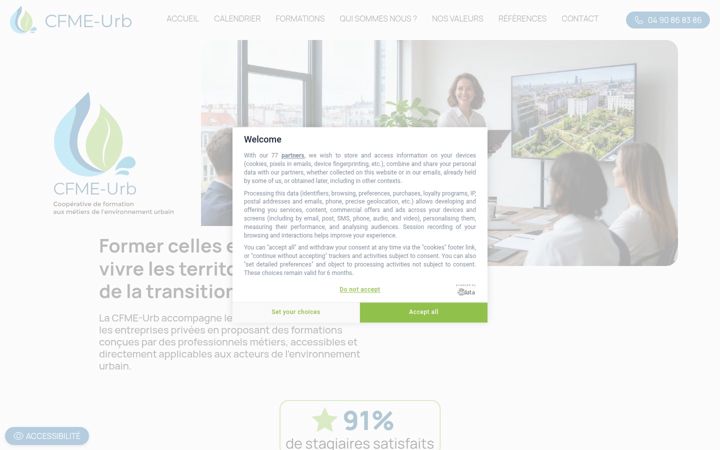 Screenshot of cfme-urb.fr