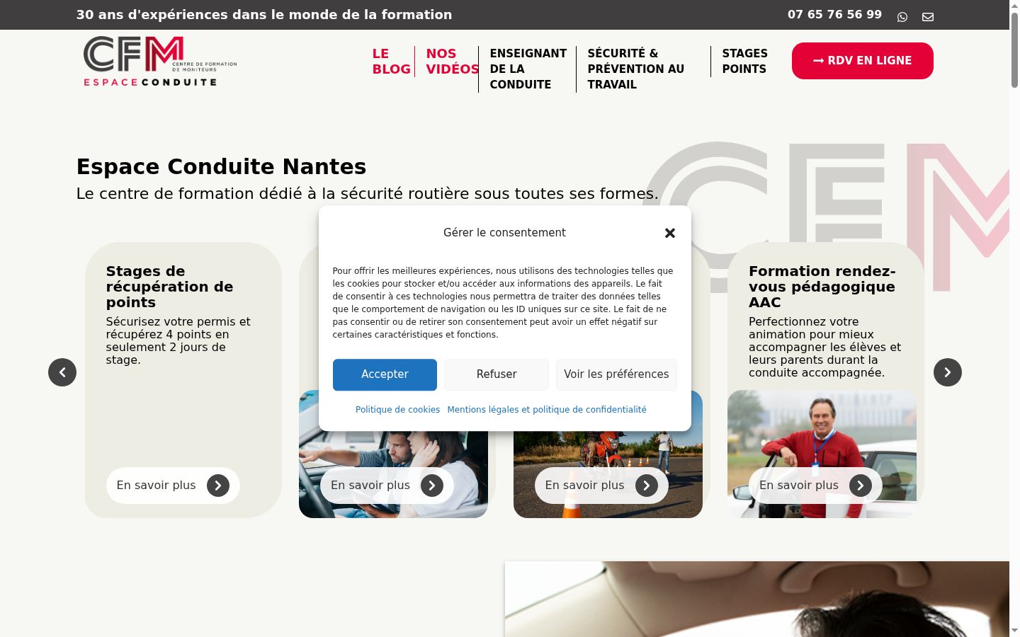 Screenshot of the consent banner shown before any interaction