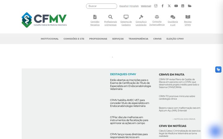 Screenshot of cfmv.gov.br