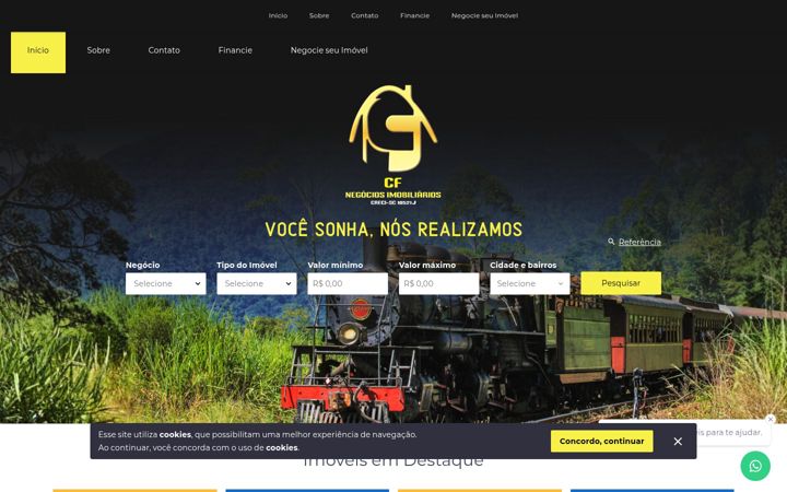Képernyőkép: cfnegociosimobiliarios.com.br