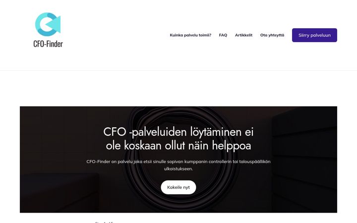 Screenshot di cfo-finder.fi