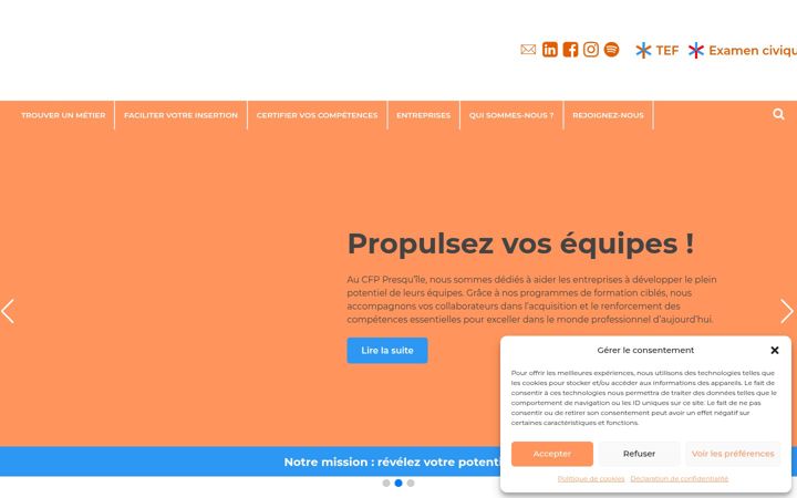 Screenshot of cfp-presquile.fr